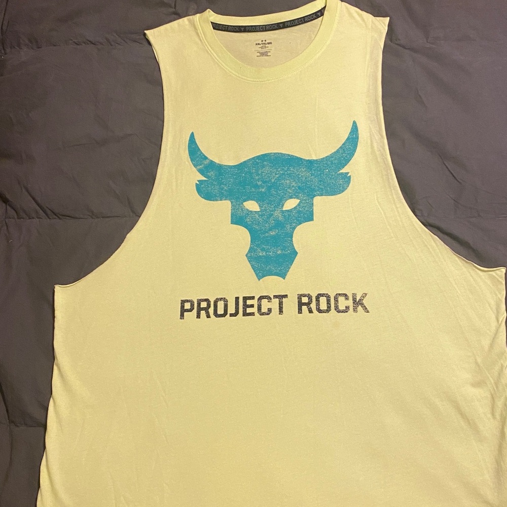 Under Armour Yellow Tank Top with Blue Graphic